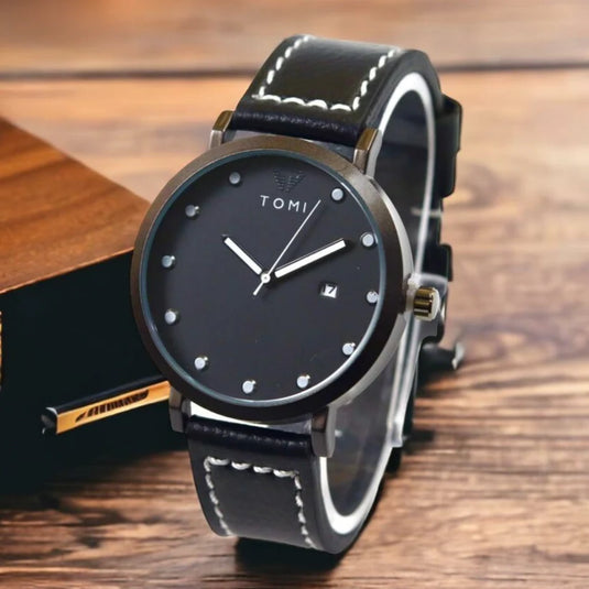 T-074 Luxury Watch Date Quartz Black