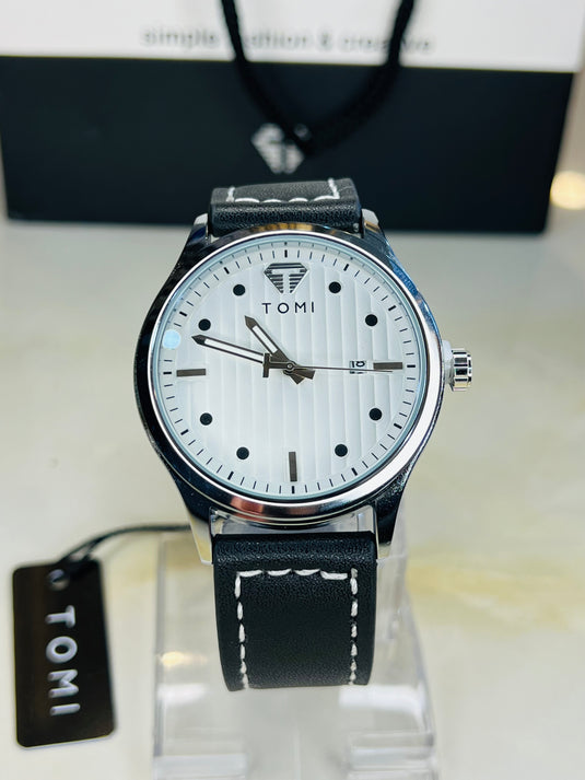 Tomi T-092 Black Silver Watch