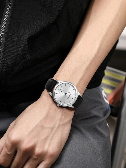 Business Quartz Chronograph Unisex Watch Silver-Black