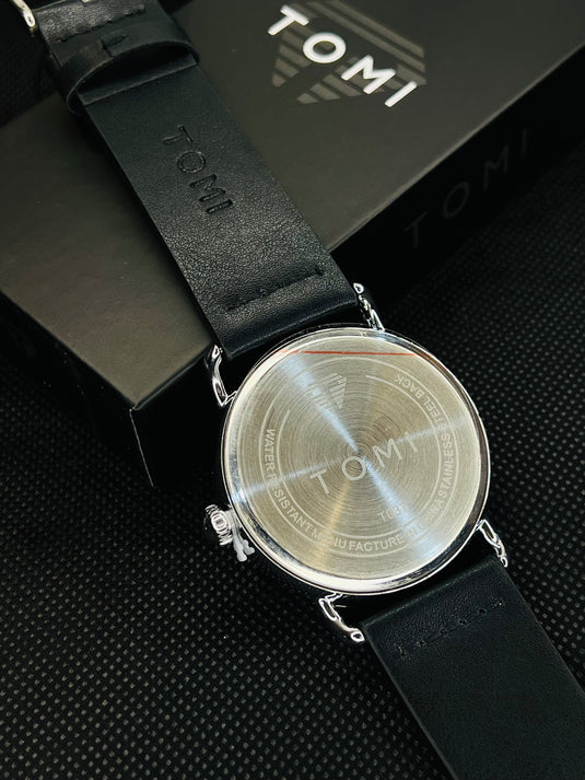 Tomi T-037 Black Silver Watch