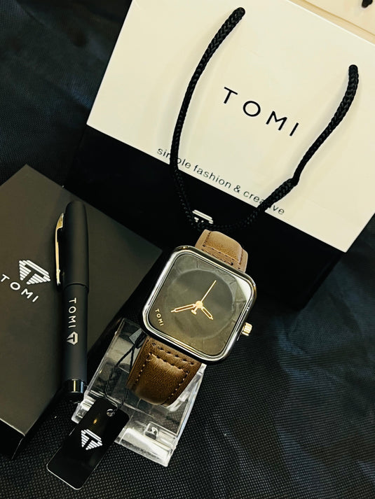 Tomi T-093 Coffee Square with Pen Gift Set