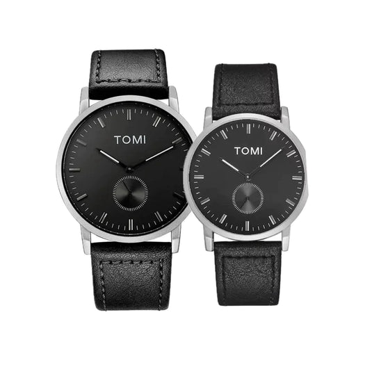 TOMI T-073 Chronograph Quartz Leather Straps