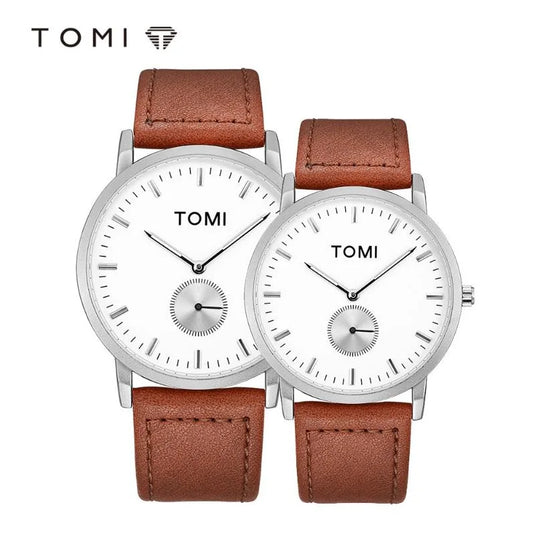 TOMI T-073 Chronograph Quartz Leather Straps