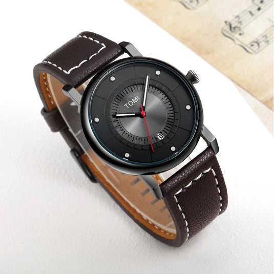 TOMI T-033 Men's Wrist Watch Date Quartz Black